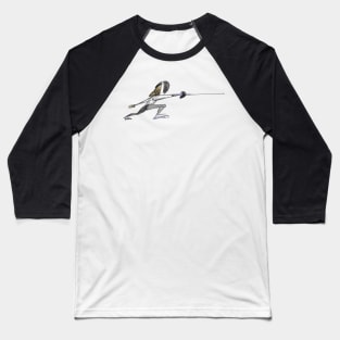 Fencing Girl Watercolor Illustration Baseball T-Shirt